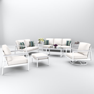 Townsend 7 Person Seating Group With Sunbrella Cushions by Birch Lane