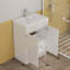 Ensemble de meuble-lavabo 24 po avec lavabo et miroir, armoire de salle de bain 2 portes, avec poignée, conception sans poignée, charnière à fermeture en douceur, système d'assemblage facile, blanc brillant