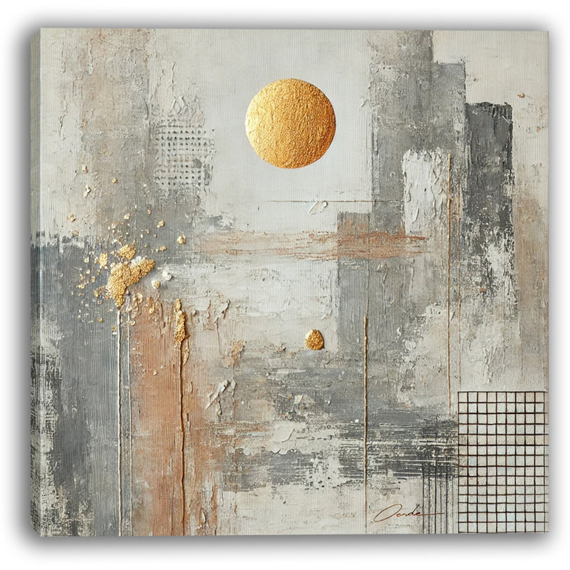 Golden Horizon, reproduction sur toile abstraite, H 12 po x l 12 po x P 1 po