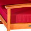 Chaise berçante en eucalyptus avec coussins, finition gris bois flotté, coussins bourgogne-363556340-363556330