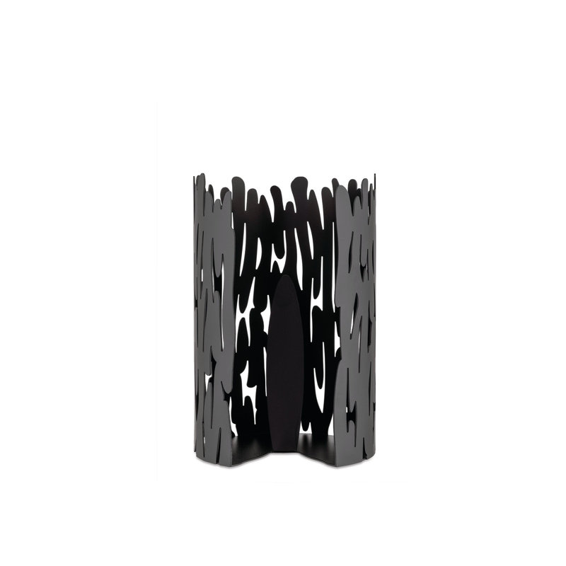 Black Perforated Steel Bark Design Kitchen Roll Holder