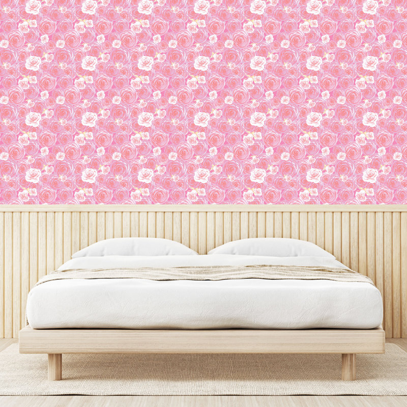 Panneau de papier peint adhésif Inta Flowers, L 13 po x L 100 po
