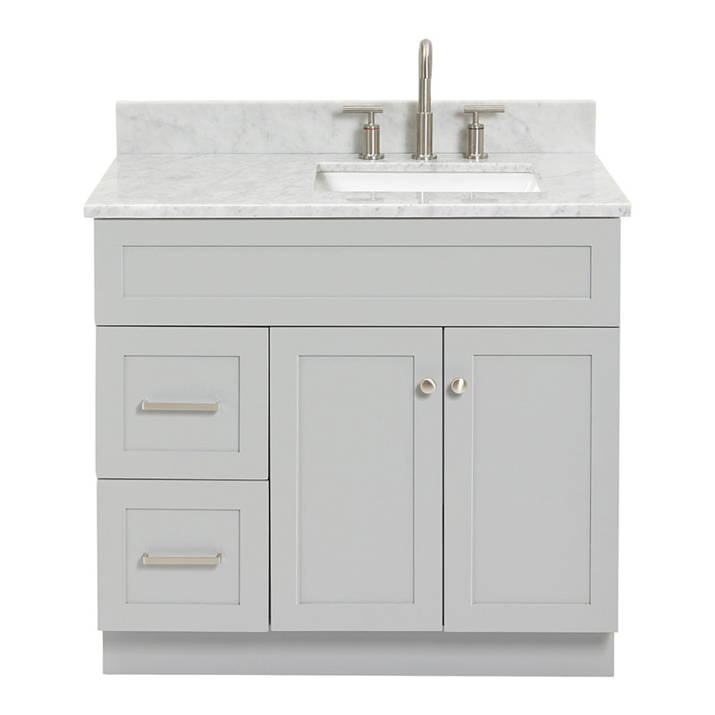 Ensemble de meuble-lavabo simple 37 po Partham, Gris