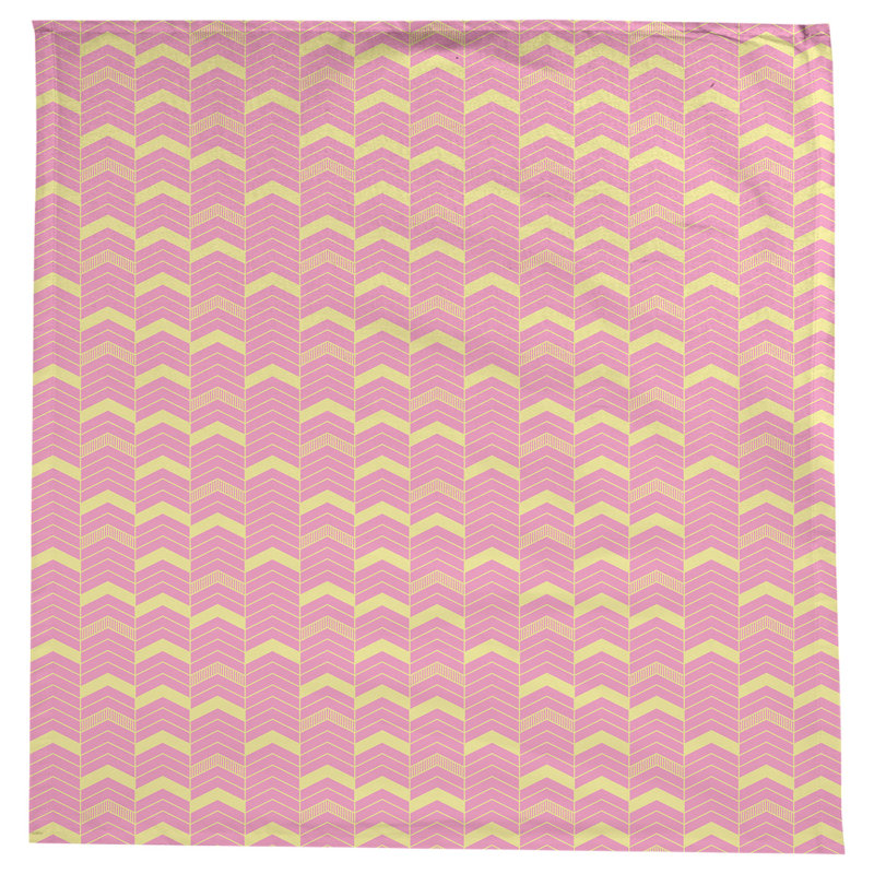 Nappe à chevrons à traits Stephenie, Rose / Jaune