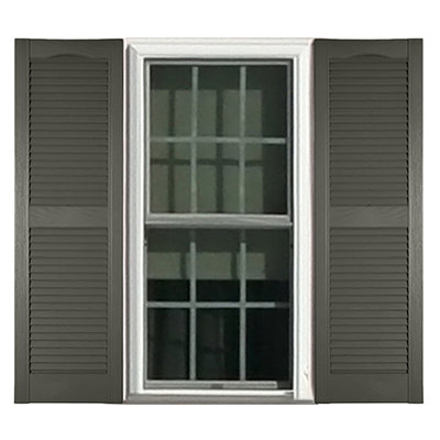 Custom Louvered Shutter with Cathedral Top