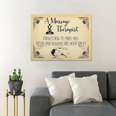 «Girl Enjoying Massage Time», art textuel sur toile tendue