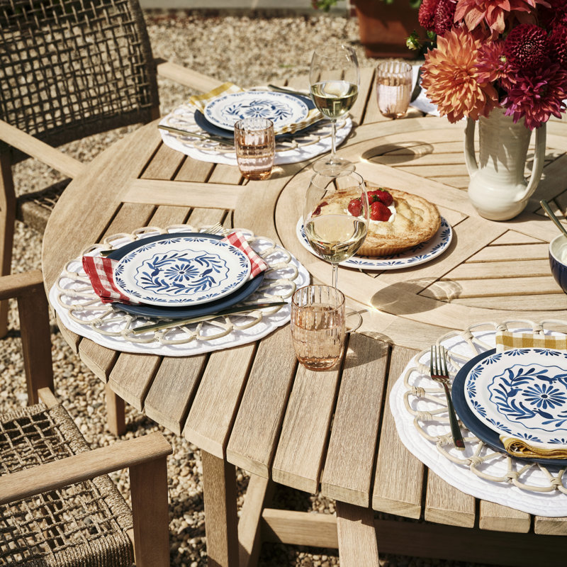 Fleur Wooden Dining Table, Antique Wash