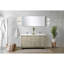 Ensemble de meuble-lavabo double en acacia rustique l 60 po x P 20 po, plateau en marbre de culture, robinet chromé et miroir de 55 po-1455960298-1455960310