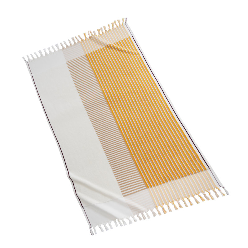 Nomade Beach Towel, Yellow/Tan/Cream Striped