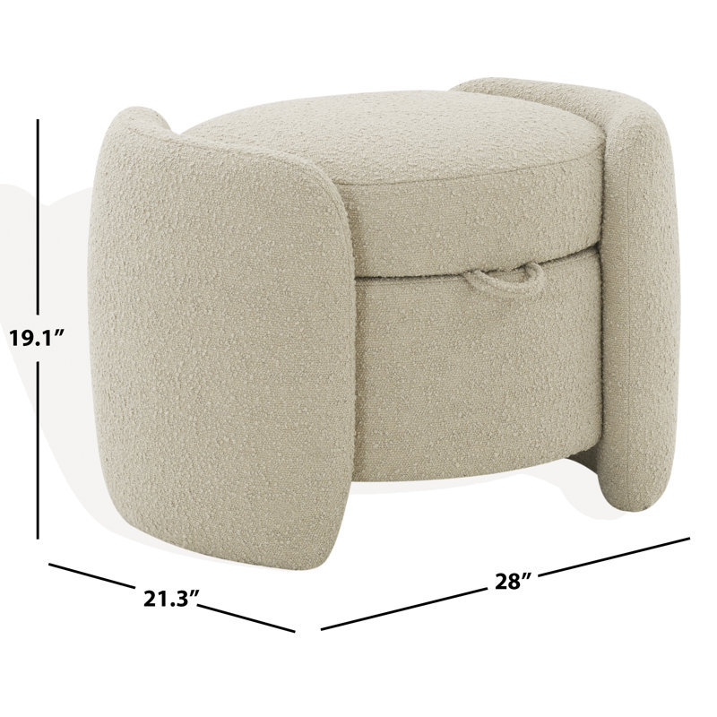 Samari Upholstered Ottoman, Oatmeal