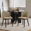 Dining Chair Set of 2, Linen Upholstered Kitchen Chair with Thick Cushions Seat and Curved Backrest, Modern Wood Frame Accent Chair with Adjustable Feet for Dining Room, Kitchen-134639497-134639494