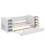 Lit de jour simple avec lit gigogne, tablettes latérales, tiroirs et bureau de chambre polyvalent avec station de charge