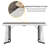 70.9x35 Rectangular Marble-Grain Dining Table for 8, Waterproof MDF & Steel Desk for Office-1339271380