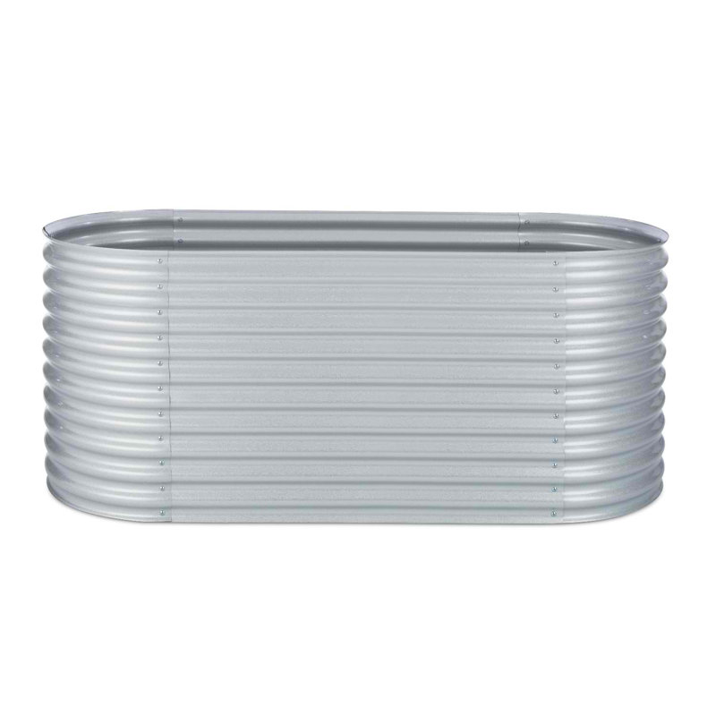 Blumfeldt Metal Raised Garden Bed, 80cm H x 100cm W x 200cm D, Silver