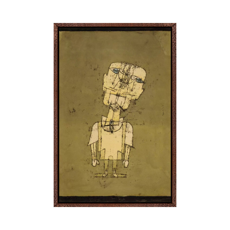 Ghost Of A Genius, 1922 by Paul Klee - Print on Canvas, Classic Brown Wood Framed, 66.04 cm H x 45.72 cm W