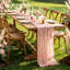 Chemin de table rose 3 pièces 3 pièces, chemin de table bohème rose poudré 10 pi pour printemps Pâques