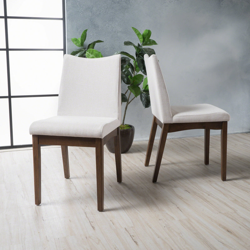 Chaise d'appoint rembourré, Beige clair, Noyer, 2