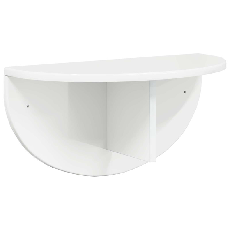 Floating Shelf, 24cm H x 48cm W x 24cm D, High Gloss White
