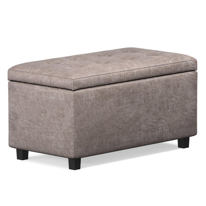 Banc repose-pieds avec rangement caché Cosmopolitan, Taupe gris vieilli