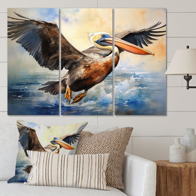 " Majestic Pelican Seabird II " 3 - Pieces