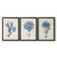 Corail antique en bleu marine - Toile tendue avec châssis sur mesure - 3 pièces-852822278-852822273