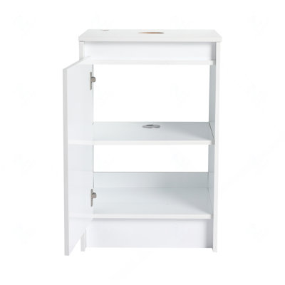20" Freestanding Bathroom Cabinet, Soft Close Doors, Glossy White,(Only Vanity)