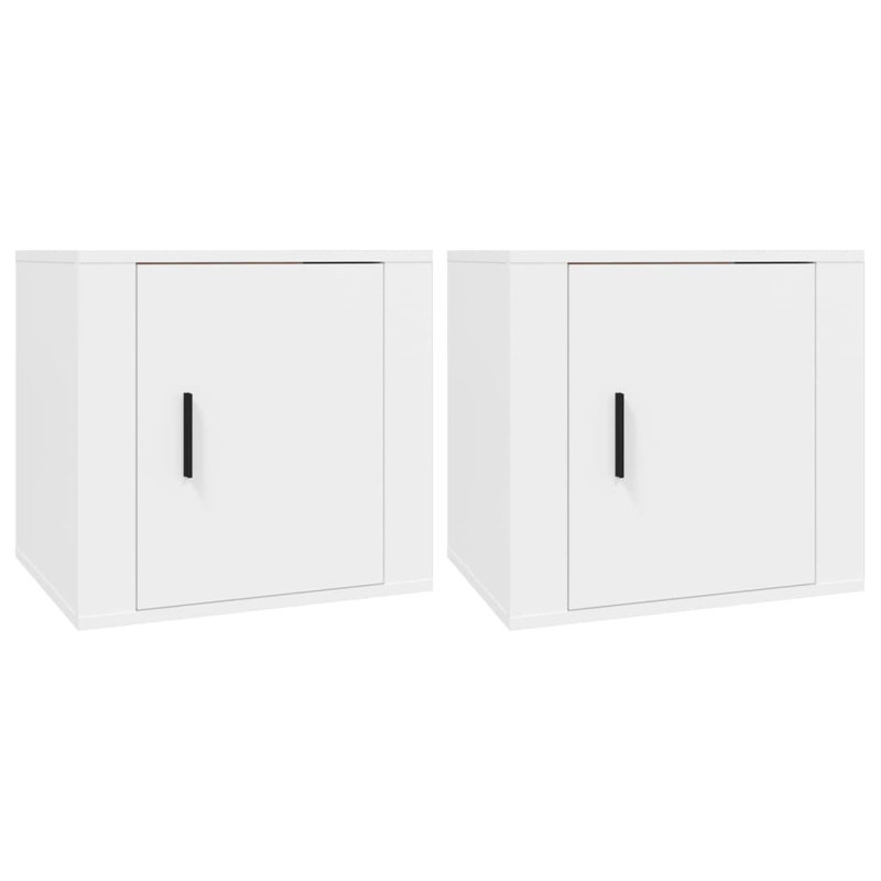 Kemi 50cm W Manufactured Wood Bedside Table, White, Set of 2