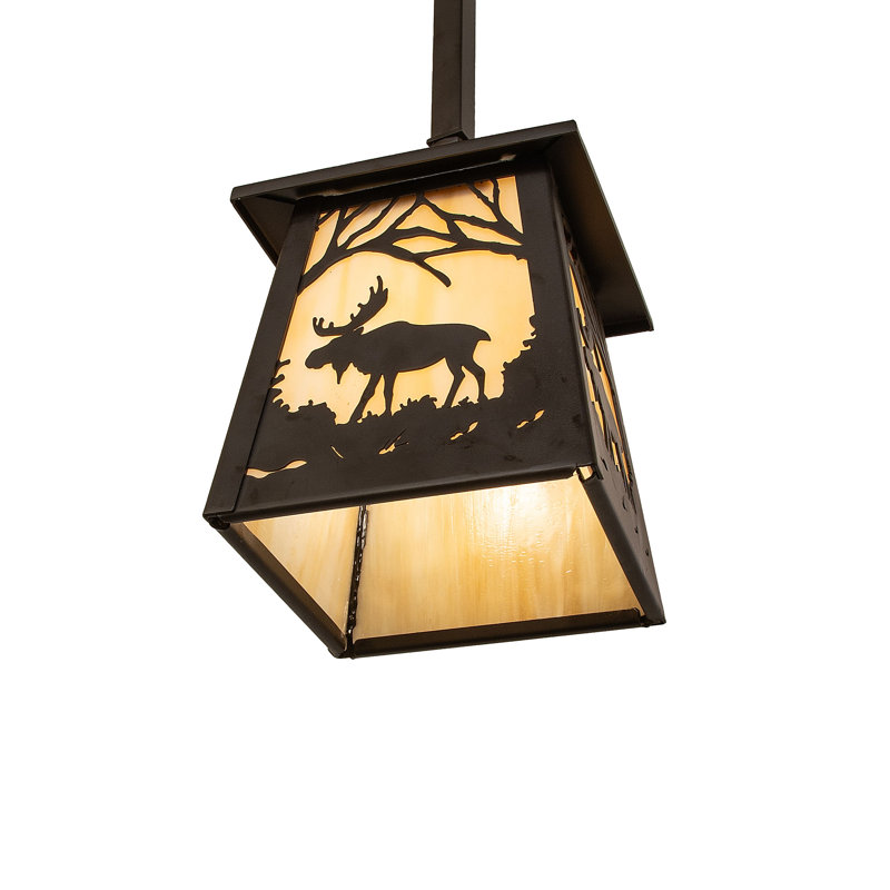 7" Square Moose At Dawn Mini Pendant