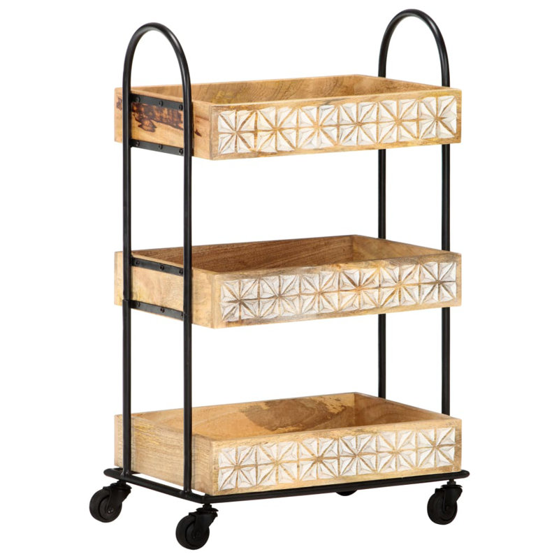 Mannsville Solid Wood Top Kitchen Cart