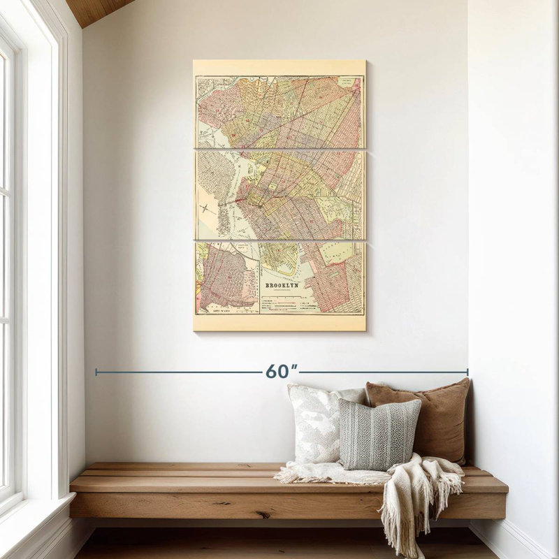 Aliaz Map Of Brooklyn, 45" H x 28" W