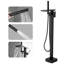 Robinet de baignoire autoportant simple à fixation au sol avec fonction 2 fonctions et inverseur, robinet de baignoire en laiton massif