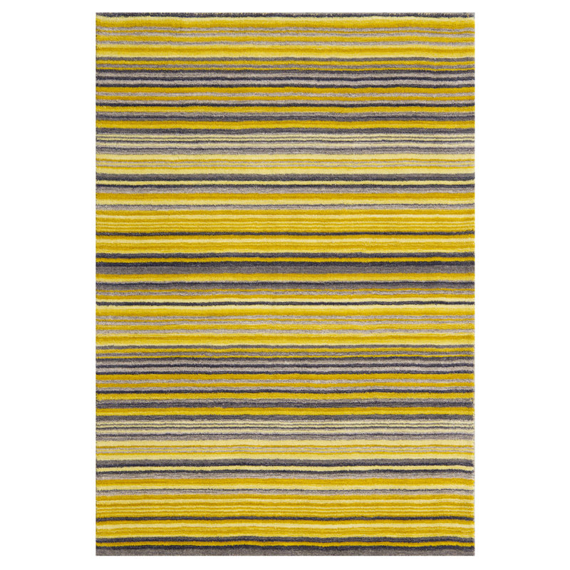Tarren Handwoven Wool Yellow Rug, Rectangle 120cm x 170cm