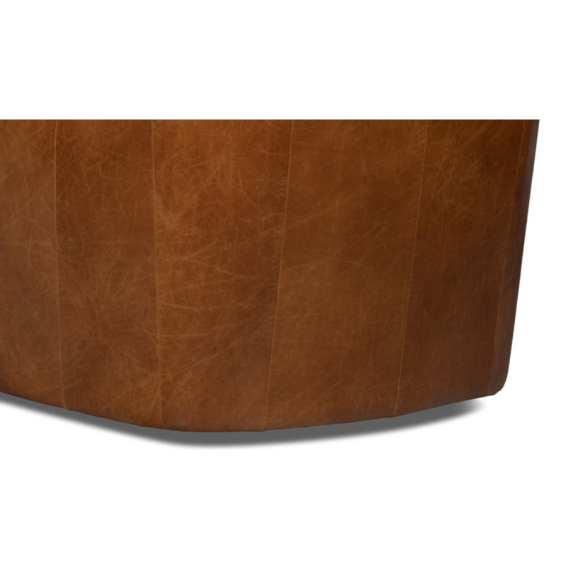 Scoth Upholstered Swivel Armchair, Black Genuine Leather
