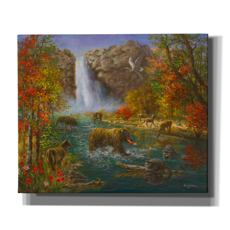 "Epic Graffiti" Where The Animals Play "par Nicky Boehme, art mural sur toile, 24 po x 20 po, H 20 po x l 24 po