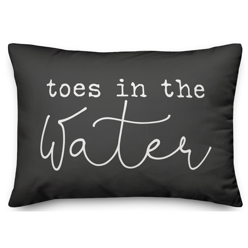 Housse de coussin d'extérieur Toes in the Water, Gris anthracite