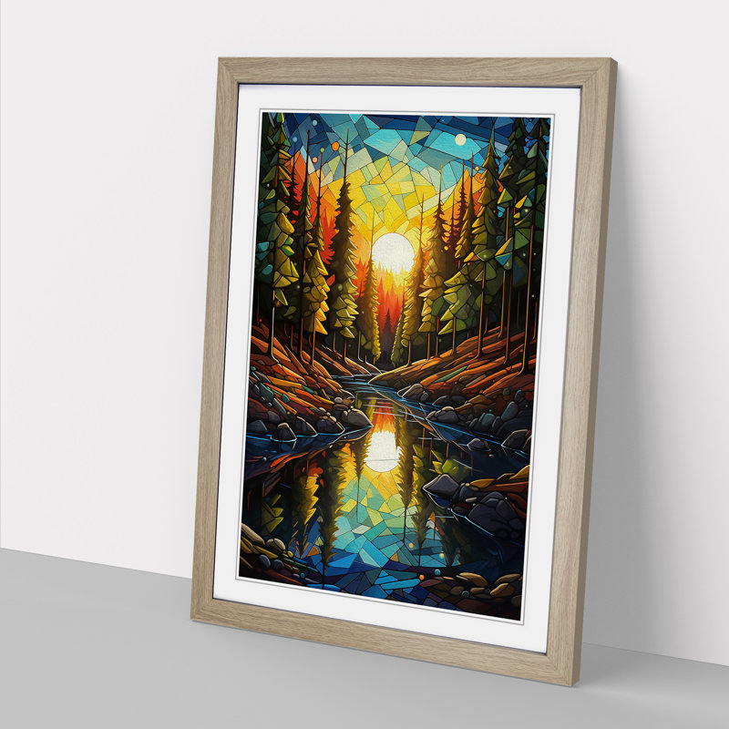 Single Picture Frame Wall Art, 64cm H x 46cm W, Oak Framed