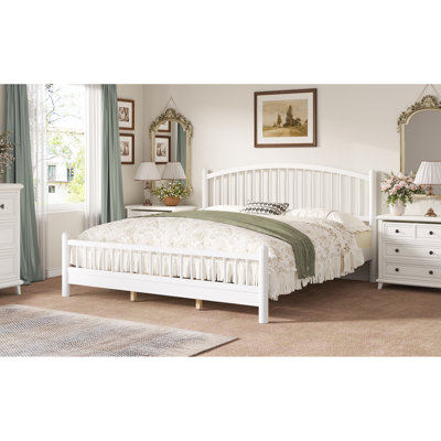 Wood Platform Bed with Headboard
