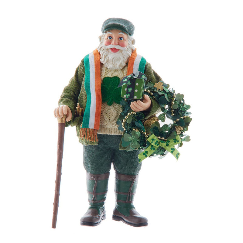 Figurine de Noël irlandaise avec couronne Kurt Adler Fabriche, 10,5 po