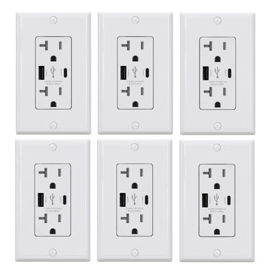 USB Charger Wall Outlet -  ELEGRP, R1820D50ACWH6S