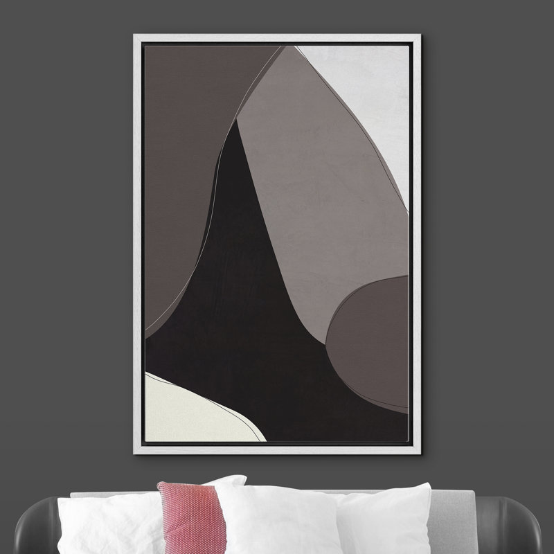 IDÉE4WALL abstrait alternant foncé et beige EVA12, H 36 po x l 24 po x P 1,5 po, Blanc