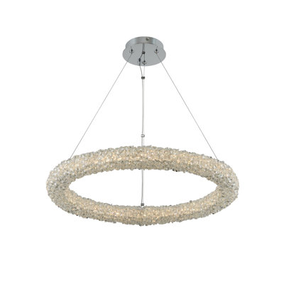 Lina 1 LT Chrome/Clear Chandelier Allegri