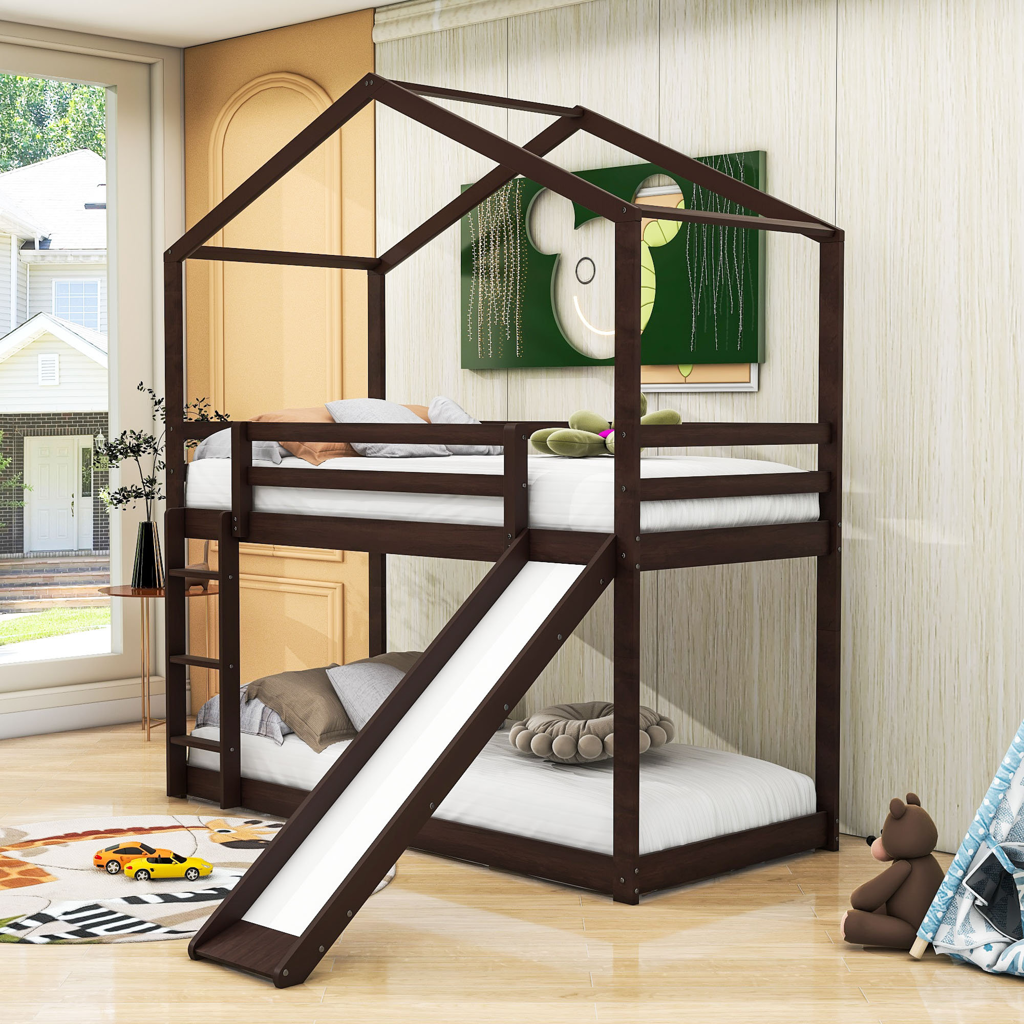 Harper Orchard Zent Kids Twin Over Twin Bunk Bed - Wayfair Canada