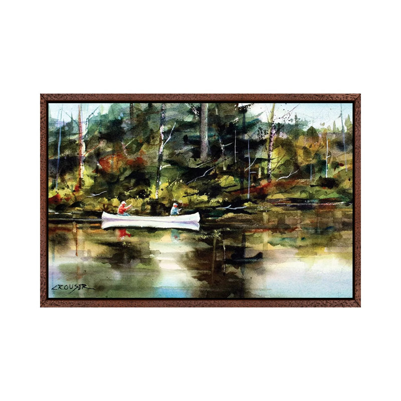 Backwater 1 Piece Painting on Canvas, 66.04 cm H x 45.72 cm W, Classic Brown Wood Framed