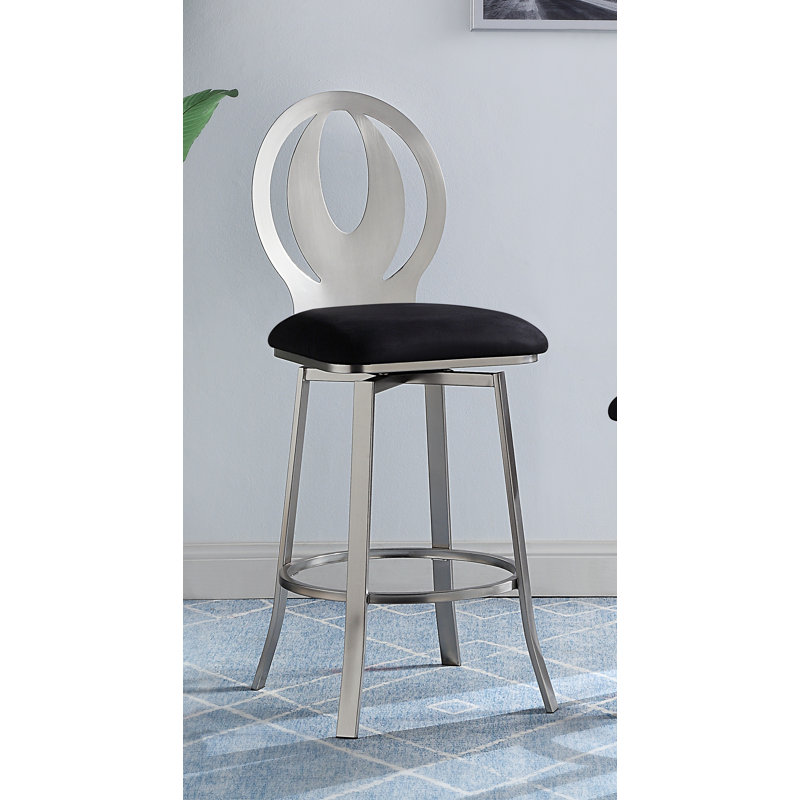 Ollis Swivel Bar & Counter Stool, Black, Bar Stool (29" Seat Height)