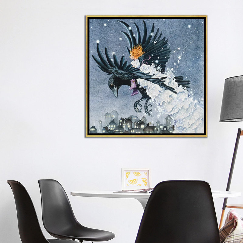 Stardust par Maggie Vandewalle - reproduction d'art, H 37 po x l 37 po x P 1,5 po, Toile encadrée d'or, Pas de tapis