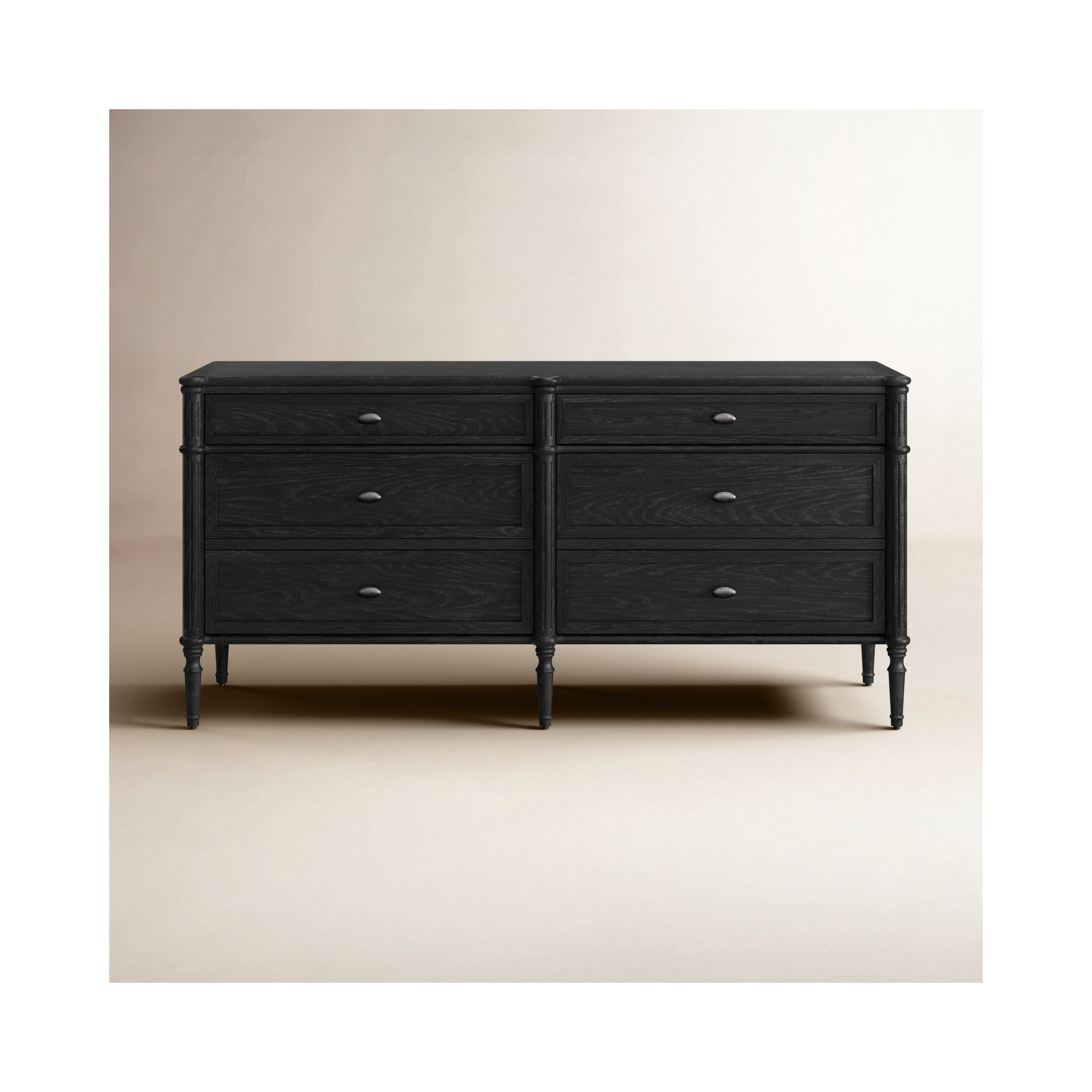 Susie 6 - Drawer Dresser, Distressed Black