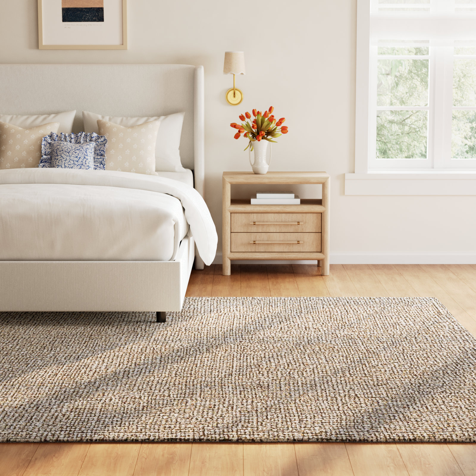 Britley Hand-Woven Geometric Wool Rug, Rectangle 6'6" x 9'6"
