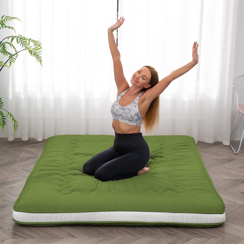 Misquamicut 4'' Memory Foam Mattress Pad, Full, Green