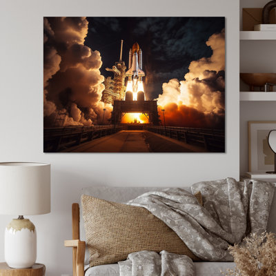 Space Shuttle Captivating Night Launch I - Space Shuttle Wall Decor