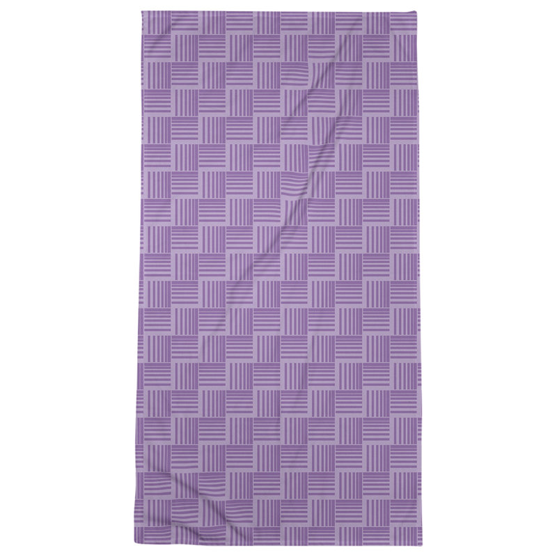 Serviette de plage à rayures tressées classique, Lavande foncé